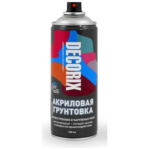 Аэрозольная грунтовка Decorix (матовая; серая;) 0108-10 DX