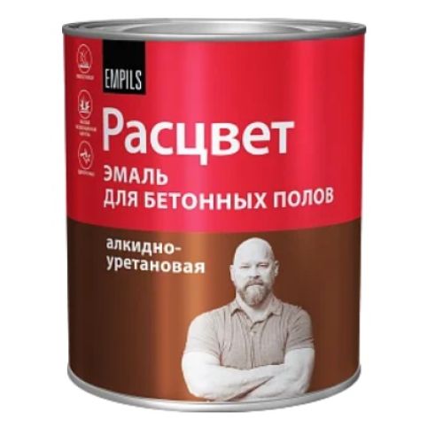 Эмаль для бетонных полов Расцвет серая, 2.7 кг
