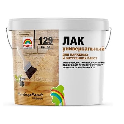 Лак для дерева РАДУГА 129 матовый, акриловый 3 кг