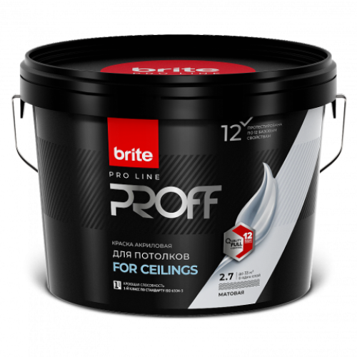 Краска BRITE PROFESSIONAL для потолков белая матовая 2.7